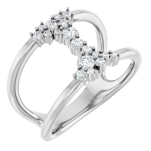 Scattered Diamond Statement Ring