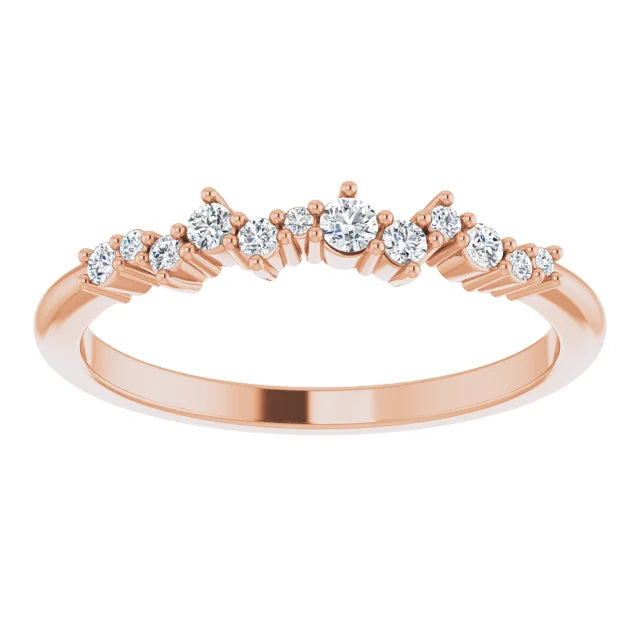 Scattered Diamond Ring - Rose Gold - top view