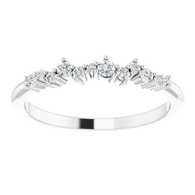 Scattered Diamond Ring - White Gold - top view