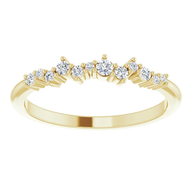Scattered Diamond Ring - Yellow Gold - top view