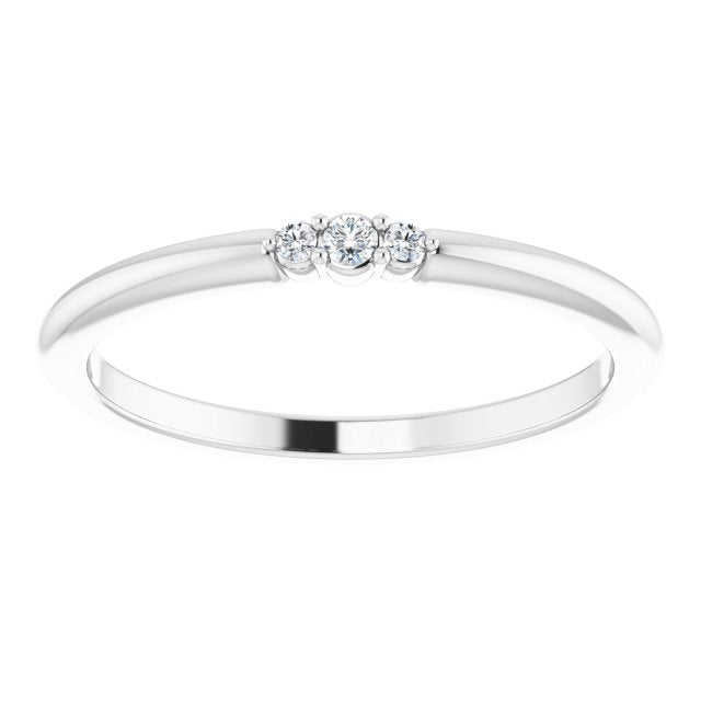 Three-Stone Diamond Ring - White Gold - top view