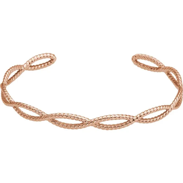 Rope Criss Cross Bracelet - Rose Gold