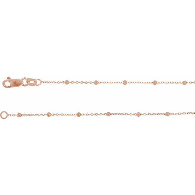 Faceted Bead Necklace - Rose Gold