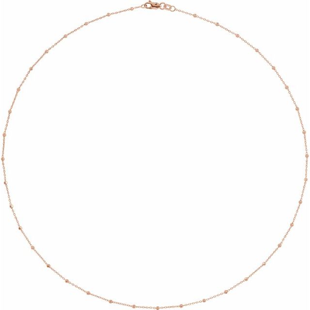 Faceted Bead Necklace - Rose Gold