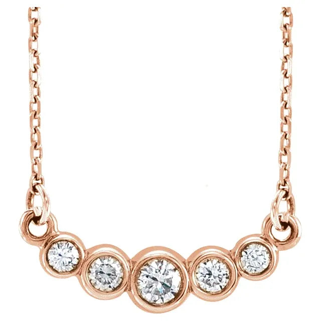 Graduated Diamond Necklace - Rose Gold