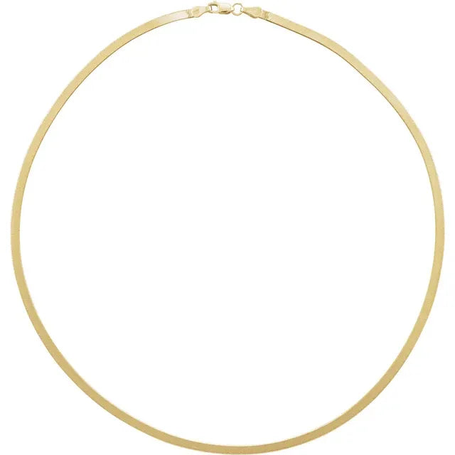 Herringbone Yellow Gold Necklace