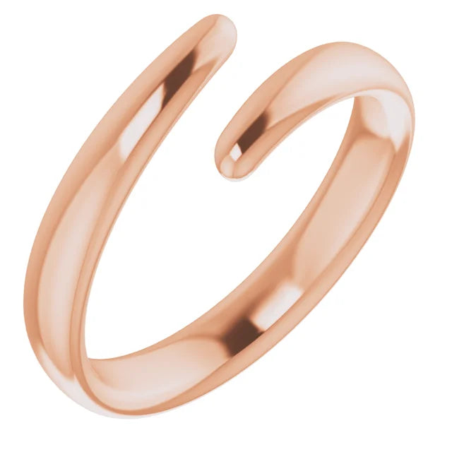 Open Wrap Ring - Rose Gold - angled view