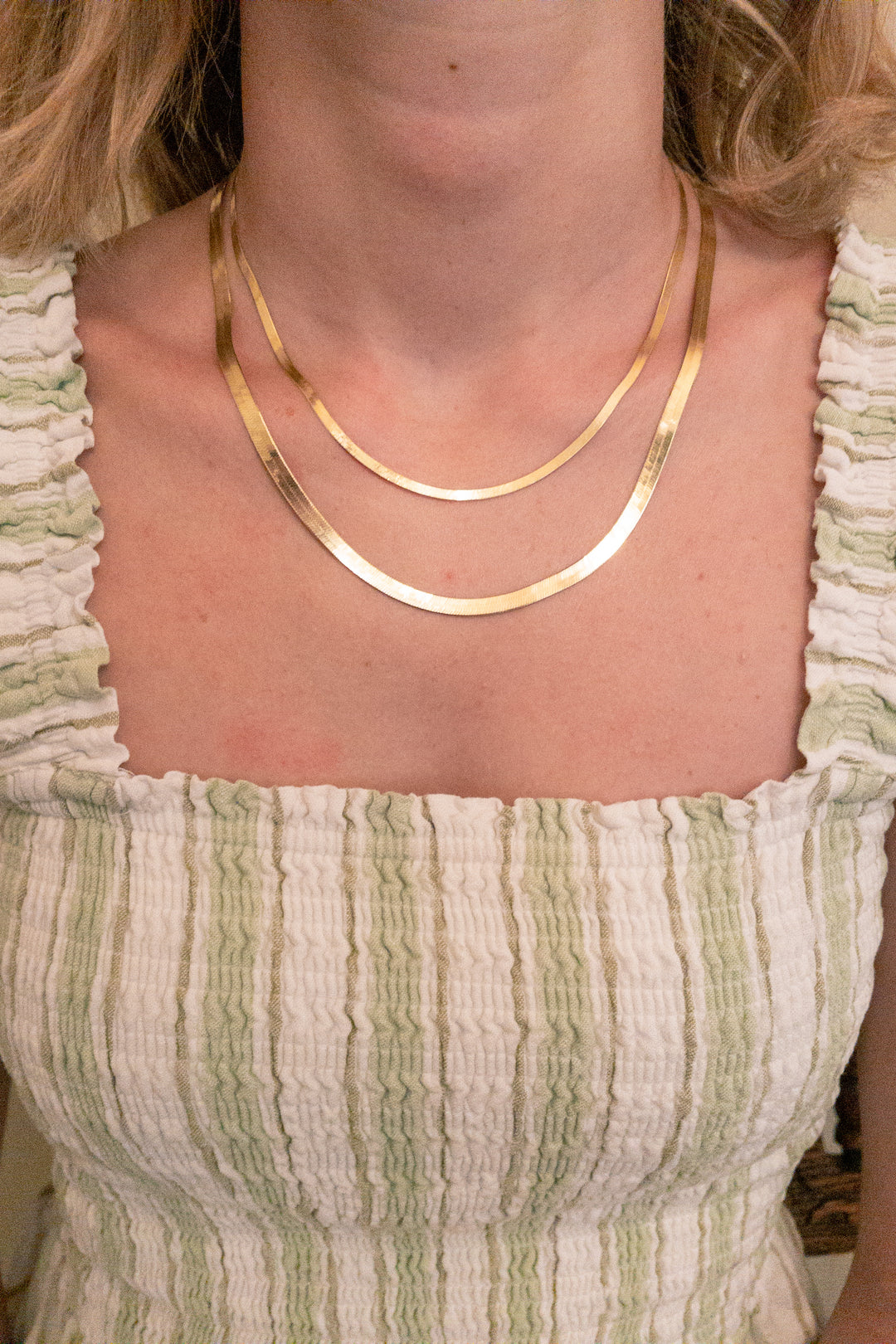 Herringbone Yellow Gold Necklace
